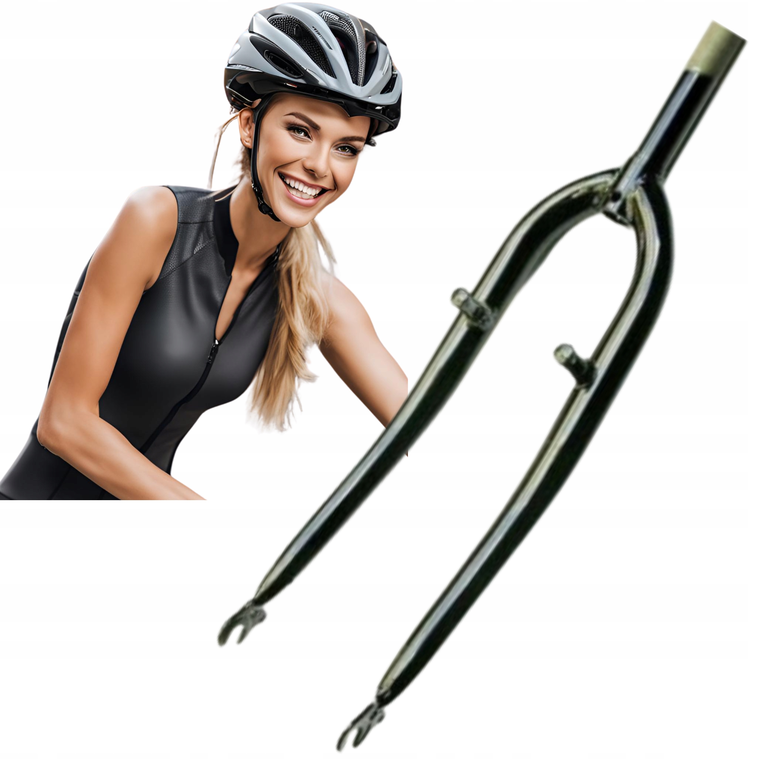 Pevná vidlice na kolo City 26'' 1'' 25.4 mm, ocelový závit 24 cm, černá