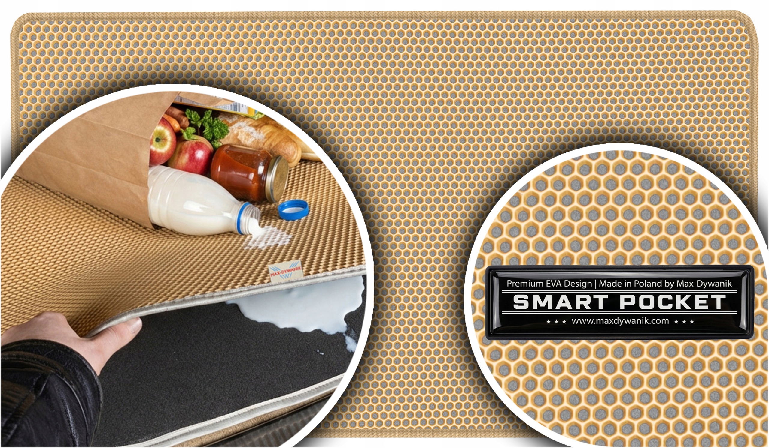 Vw Sharan II Minivan 7os 2010-2022 Vložka do kufru Eva Smart Pocket Béžová