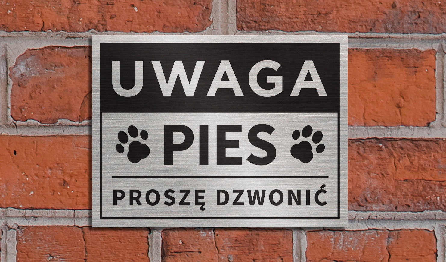 Tabliczka UWAGA PIES PROSZĘ DZWONIĆ 20x15 cm Marka inna
