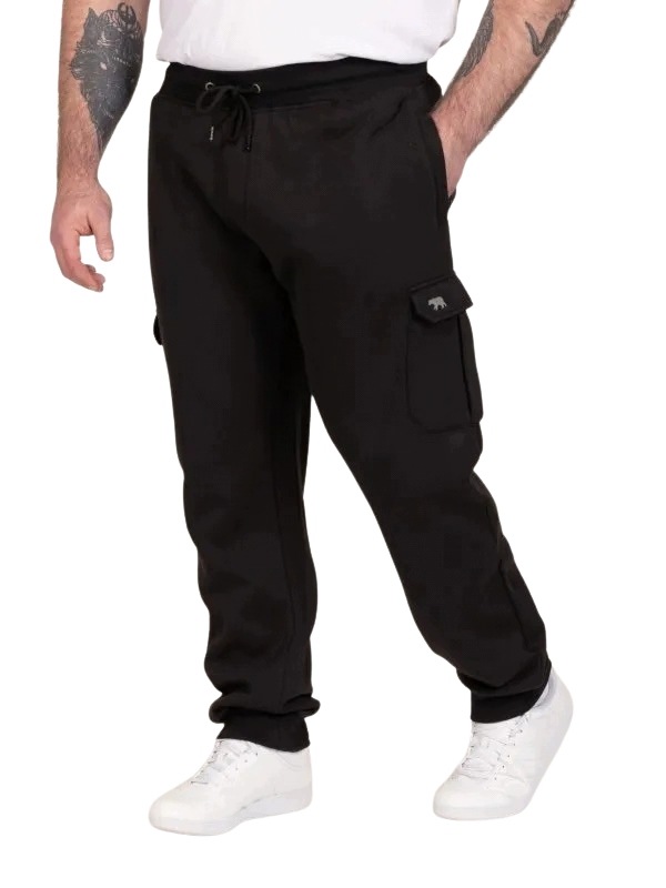 Pánské teplákové kalhoty Kapsáče černé DEXTER-D555 Velké velikosti 2XL