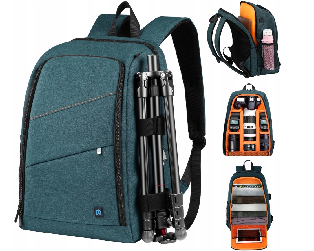 Duży Plecak fotograficzny na Aparat Kamerę Tablet Laptopa Statyw Morski