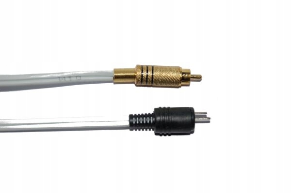 Kabel głośnikowy wtyk Din wtyk Rca, grubość 2x1,5mm, biały, 3m