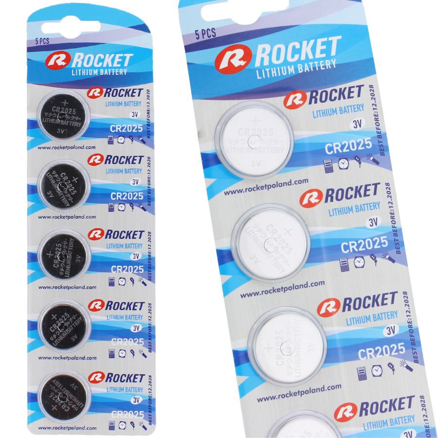 Батареи CR2025 5PCS 3V CR Brand Rocket кнопочная литиевая батарея