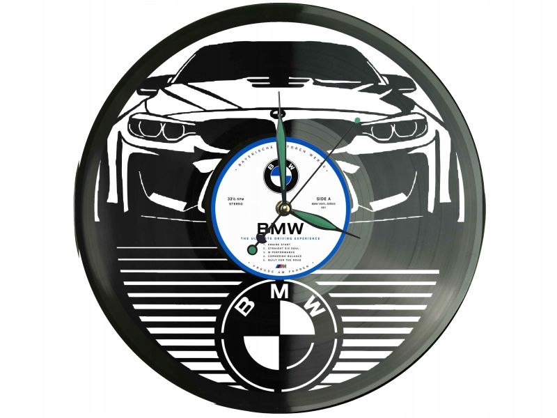 Bmw Klasický automobilový nástěnný hodinový stroj z vinylové desky Retro dekorace Bmw