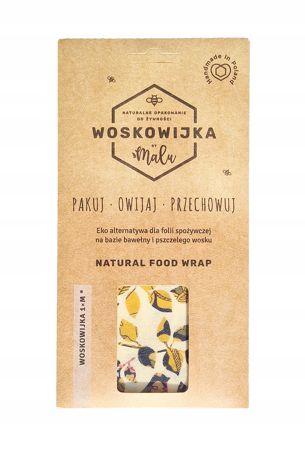 

Woskowijka naturalne opakowanie do żywności, M