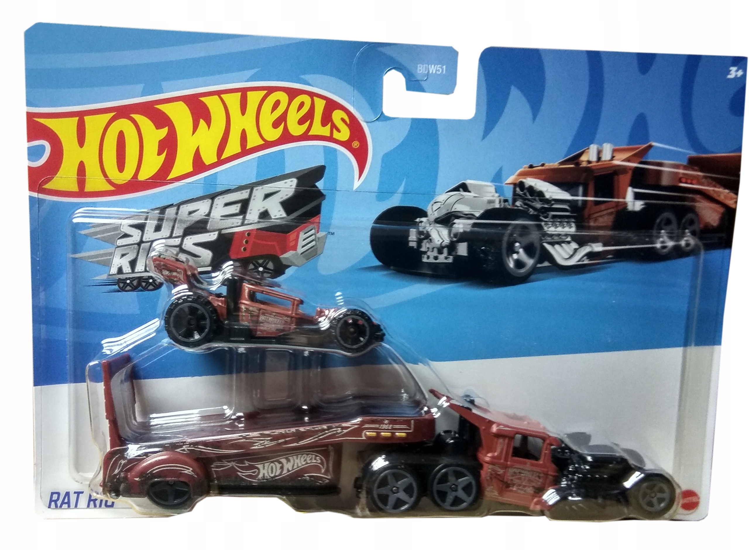 BDW51 Hot wheels ciężarówka laweta auto RAT RIG