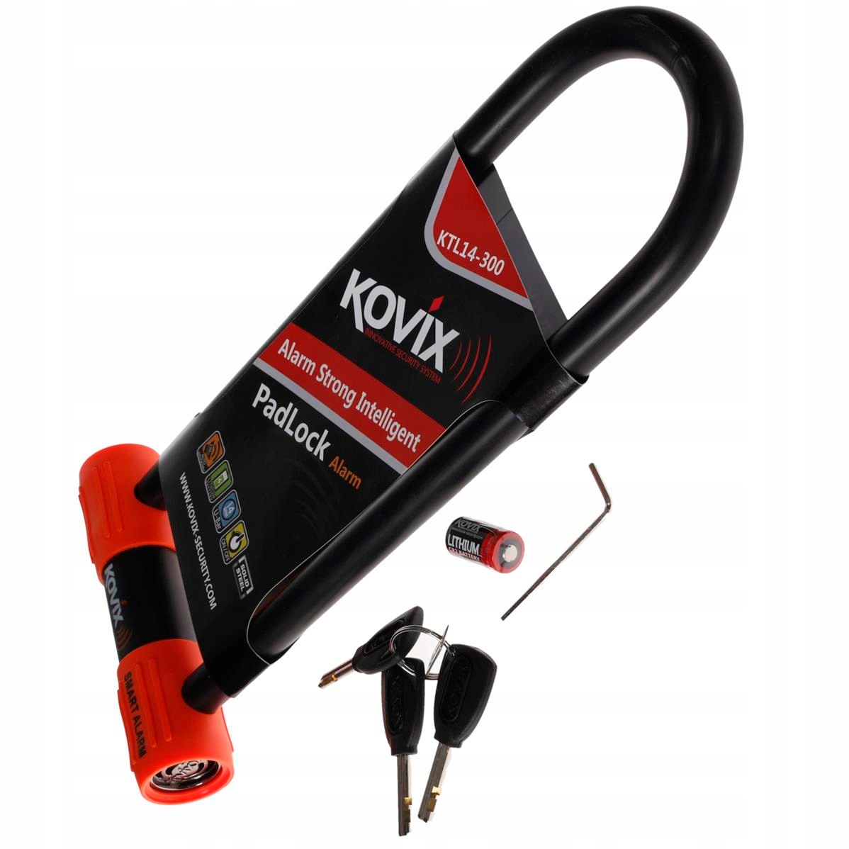 ЗАМОК U-LOCK ALARM KOVIX KTL14-300 ЧЕРНЫЙ