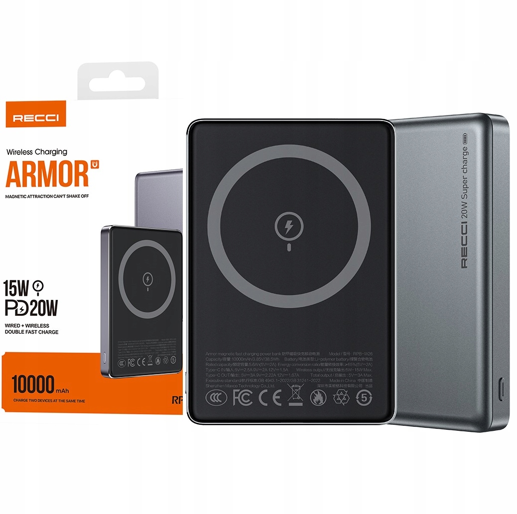 Rychlá Bezdrátová Magnetická Powerbanka Pro Magsafe 1000MAH 20W Armor Výkon