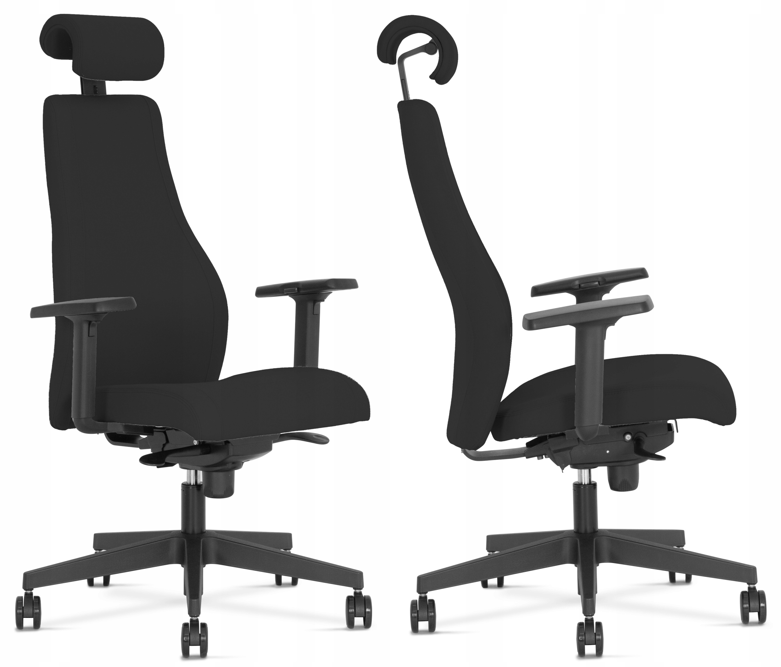 Czarny Ergonomiczny Fotel biurowy obrotowy Viden Hrua Fst Nowy Styl