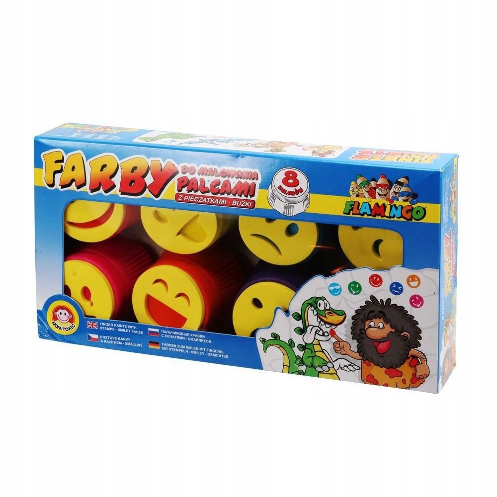 Farba do malowania palcami 8 kolorów 25 ml DUŻE Marka Flamingo