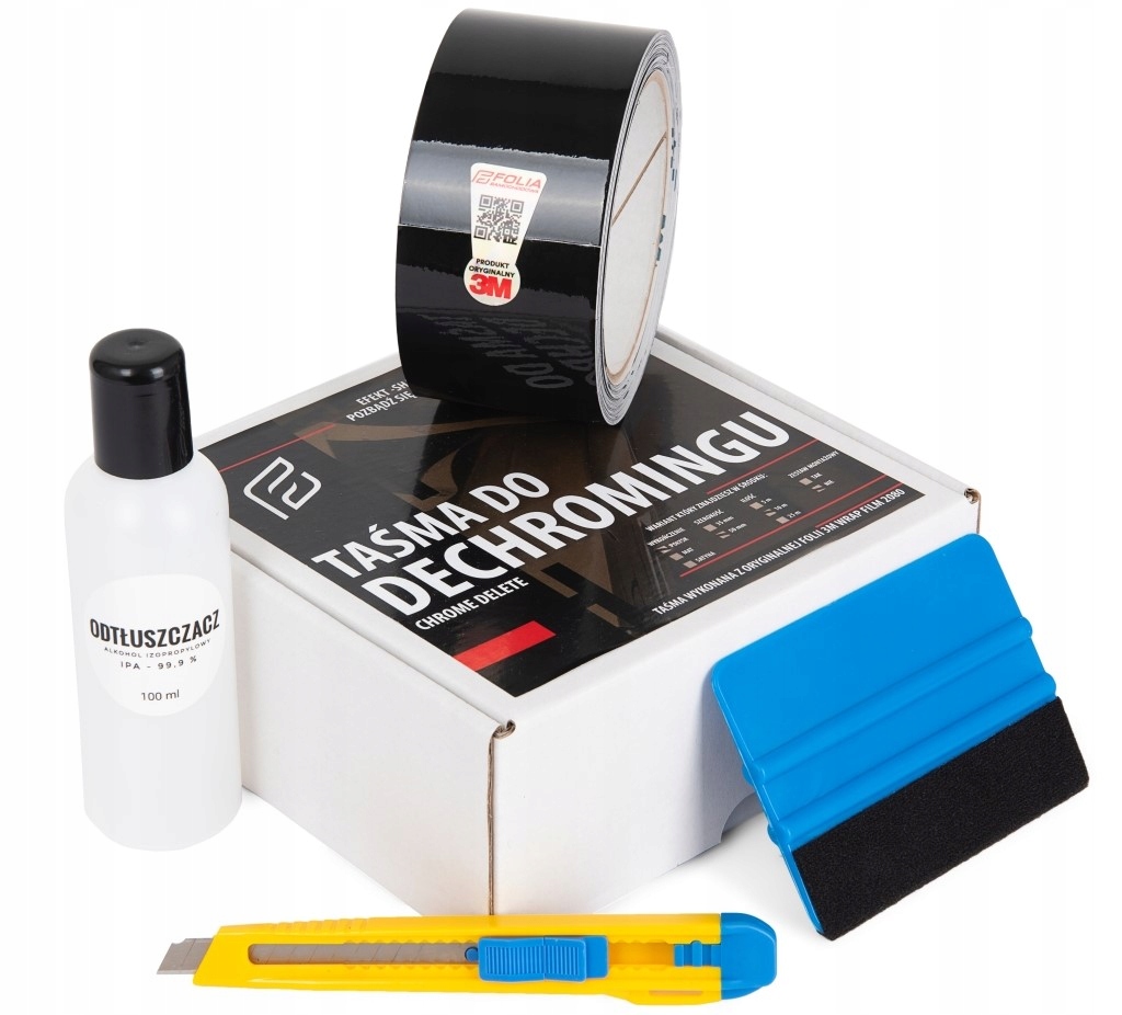 3M FOLIA DECHROMING CZARNY POLYSK 3 5cm 10m ZESTAW