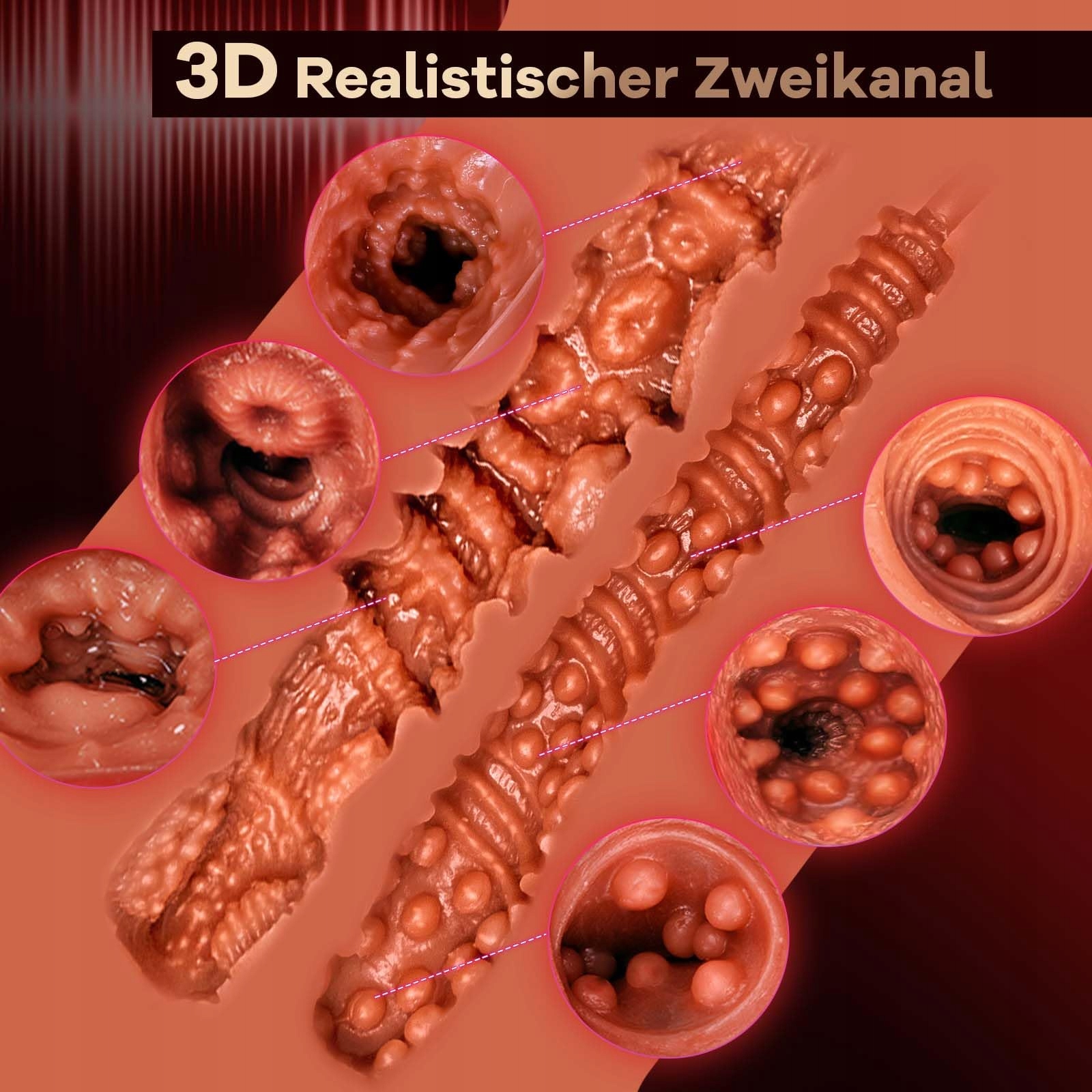 2W1 MASTURBATOR Dla Mężczyzn Realistyczna Vagina I Anus Z Podwójnym Kanałem — miniatura 3