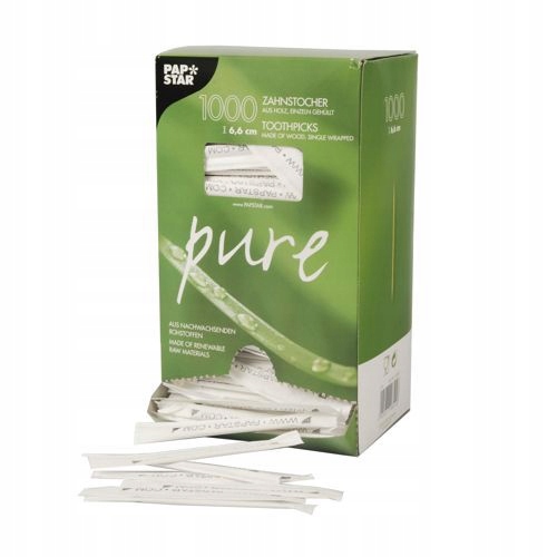 Wykałaczki pojedynczo pakowane 6,5cm 1000szt