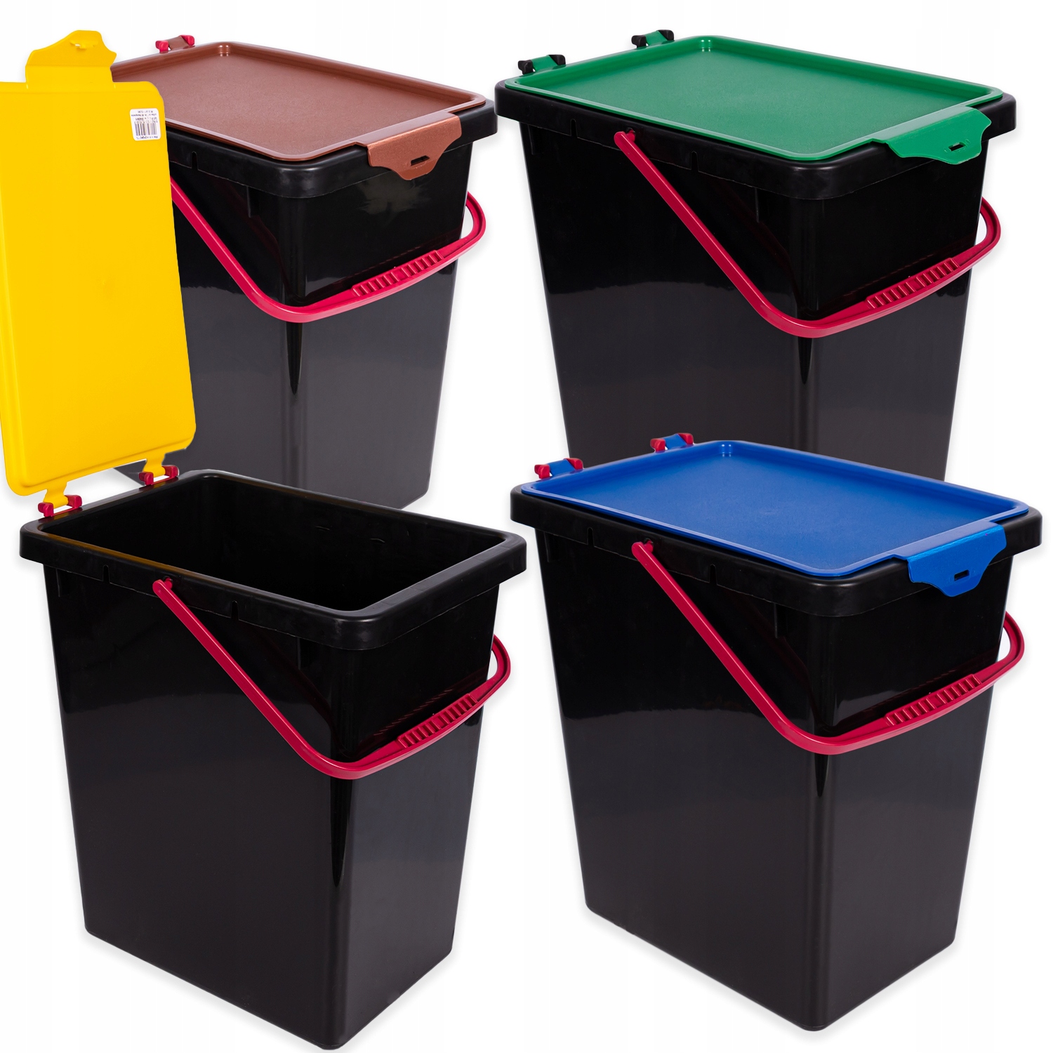 КОРЗИНЫ КОНТЕЙНЕРЫ ДЛЯ СОРТИРОВКИ МУСОРА ТВЕРДЫЕ 4 ШТ