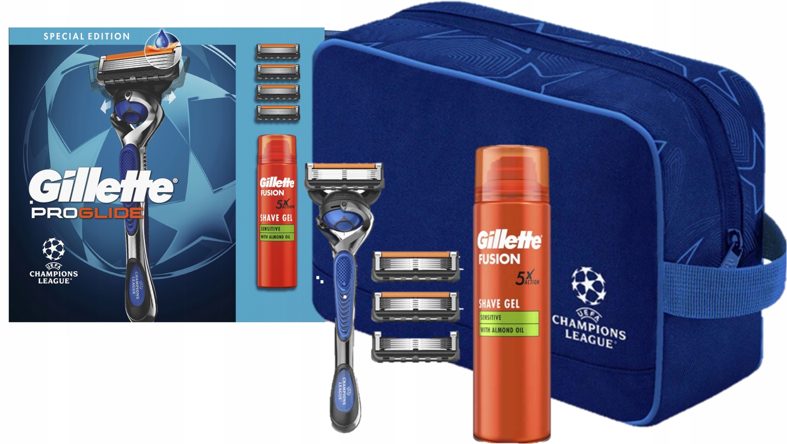 Gillette Zestaw Proglide Rączka 4 Nozyki+żel+kosm