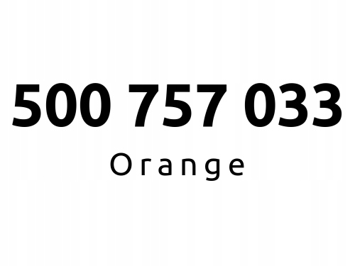 500-757-033 Starter Orange łatwy, prosty, złoty numer (75 70 33) #I