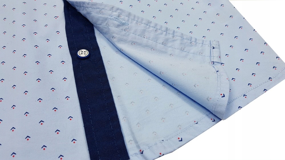 KOSZULA bawełniana KORDA r 10 - 122 BLUE + gratis Rękaw krótki rękaw