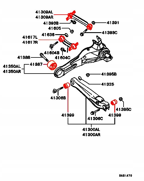 MR102063 - MITSUBISHI CARISMA втулка рычага управления задний x14