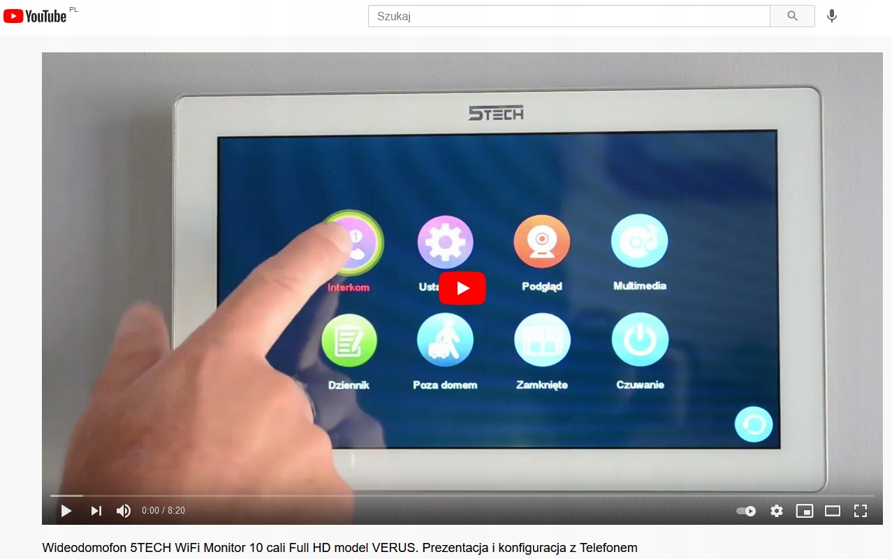 Wideodomofon 7" WiFi 5TECH + zasilacz DIN ! Marka 5TECH
