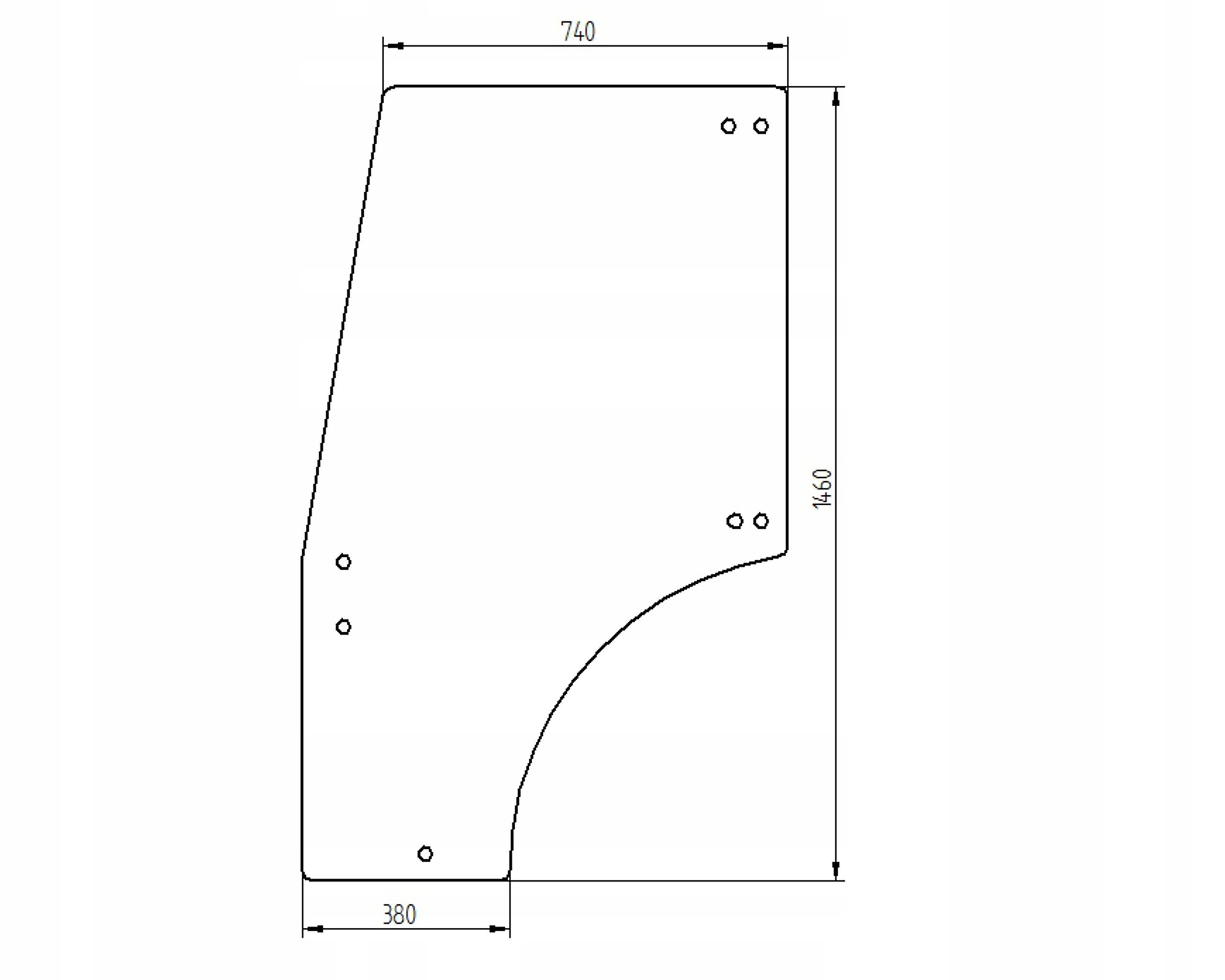 čelní sklo pro traktor Kubota dveře levé 6C26272110