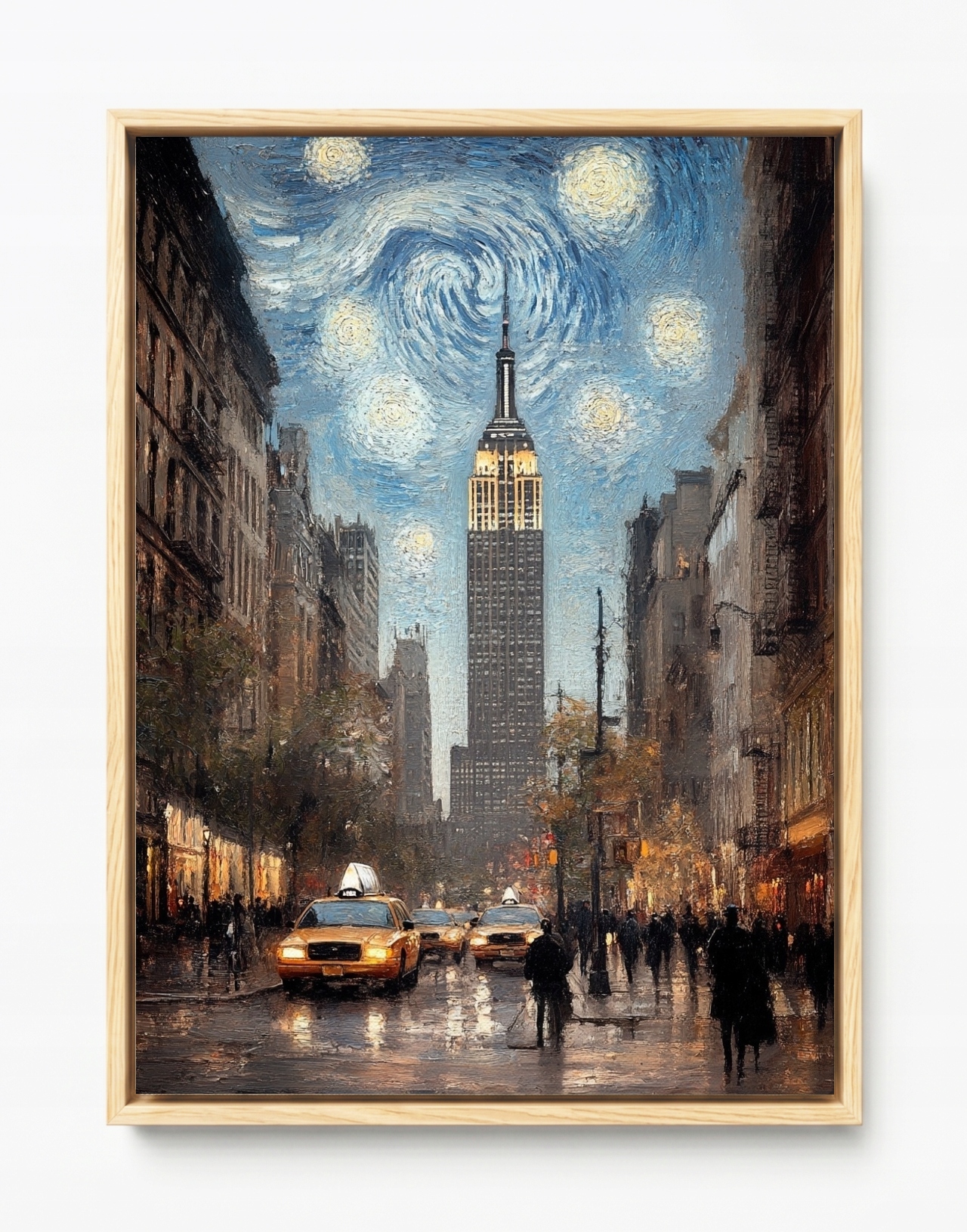 Obraz Rama American Box Město New York Hvězdná Noc Van Gogh 60x80