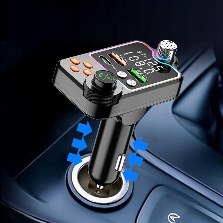 TRANSMITER BLUETOOTH SAMOCHODOWY BT 5.0 ŁADOWANIE QC 3x USB RGB AUDIO FM Marka Inna