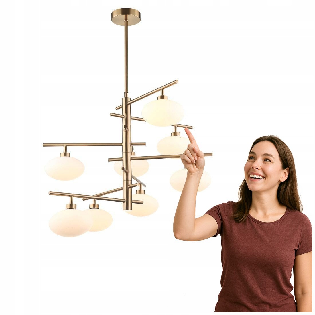 Fiorenzo Moderná závesná lampa mosadz 8xG9 Italux