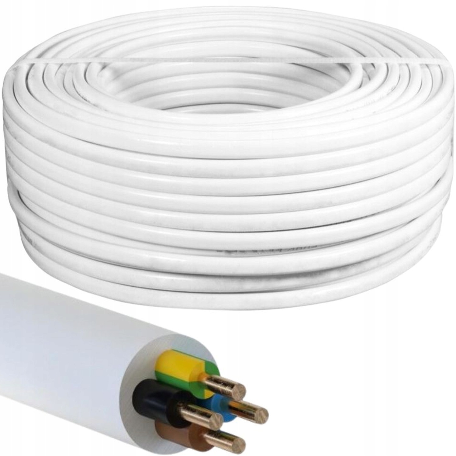 Przewód Instalacyjny Ydy 4x 2,5 450-750V Biały (krążki Po 100MB) 1krążek Nk
