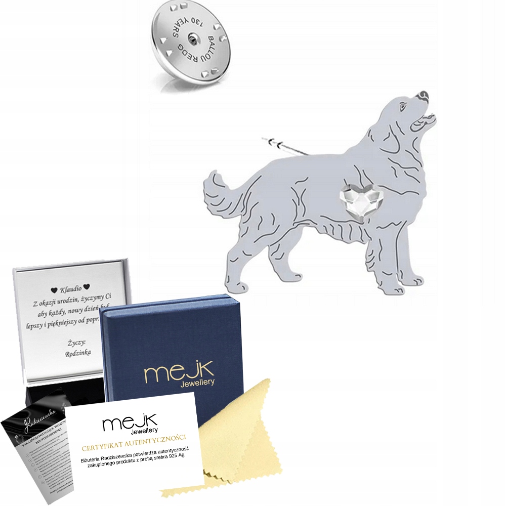 Odznak se psem Podhalaňský Ovčák 925 Dárek Šperky Dedikace