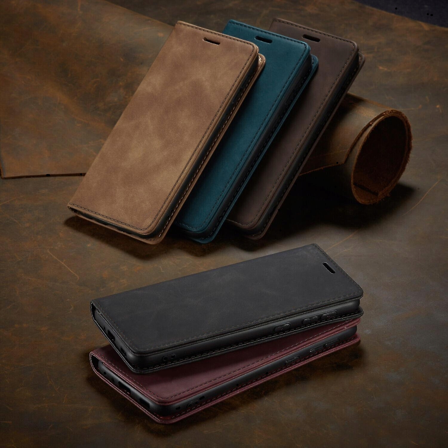 ETUI SKÓRZANE PORTFELOWE + SZKŁO 9H PRO+ DO SAMSUNG GALAXY S25 | KOLORY Materiał skóra naturalna