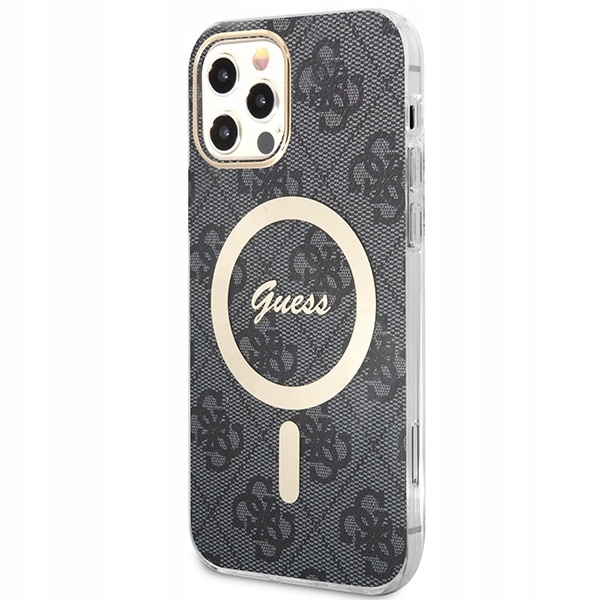 Etui z ładowarką MagSafe do iPhone 12/12 Pro GUESS Kolor czarny