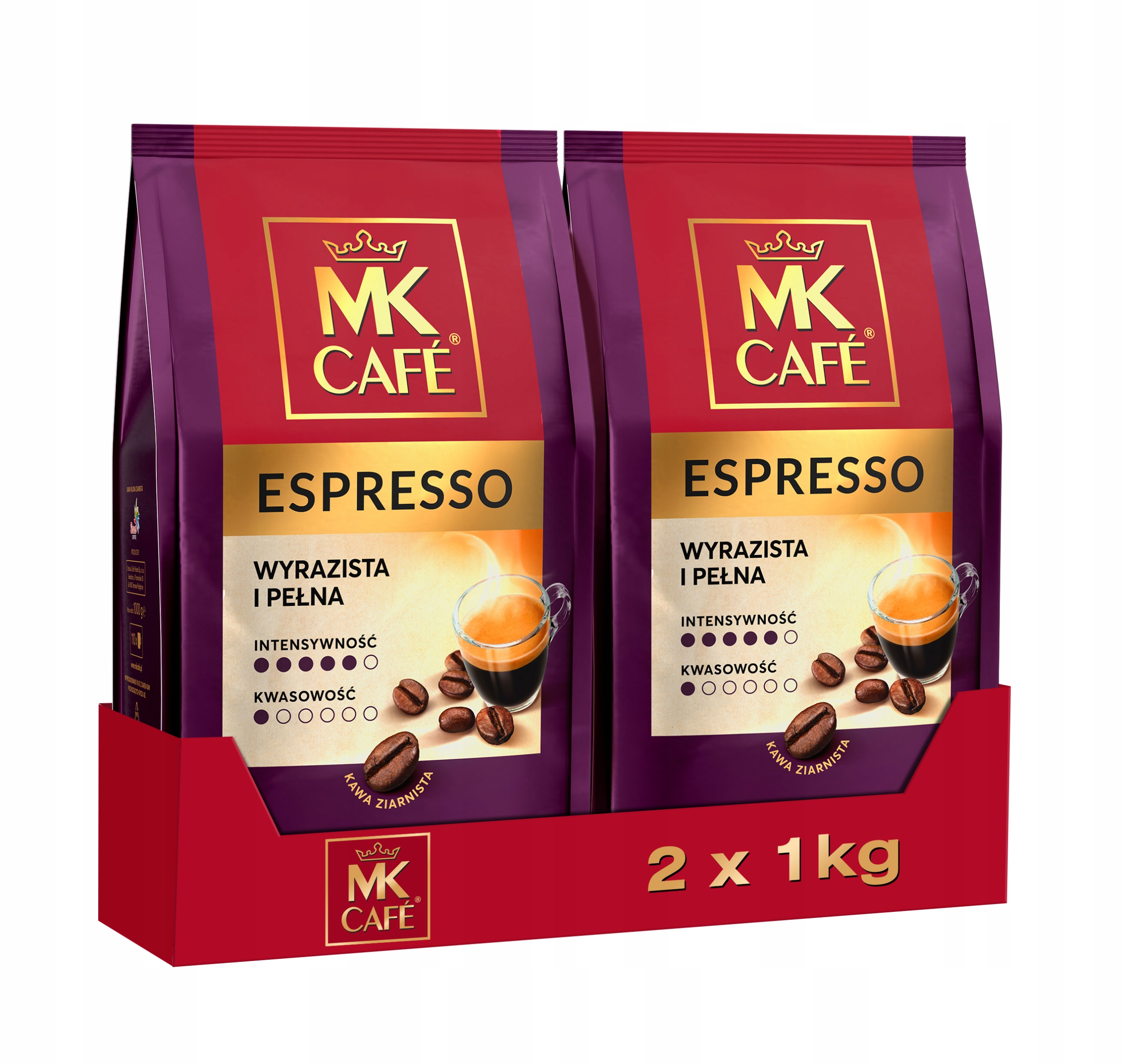Kawa ziarnista Mk Cafe Espresso 2x1kg pełna i wyrazista w smaku