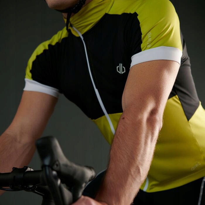 Męska koszulka rowerowa Dare2B DMT626 ACE żółty czarny L Rękaw krótki rękaw