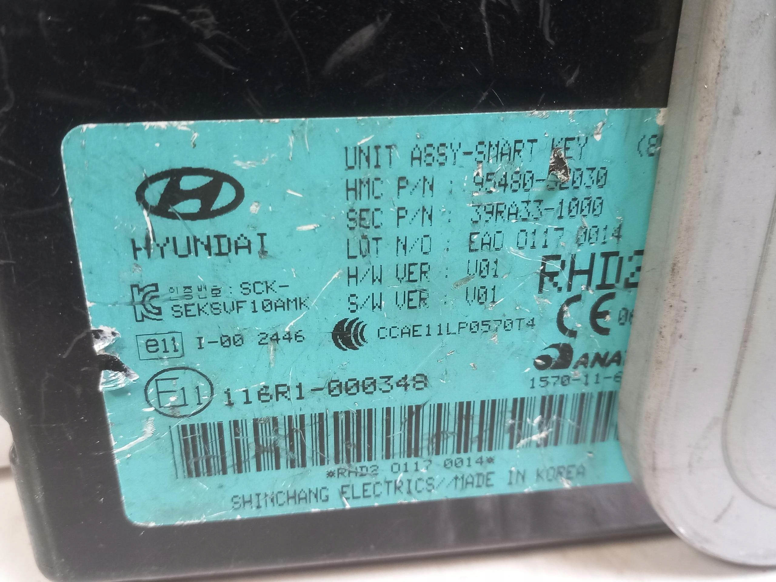 control unit module UNIT ASSY - SMART KEY HYUNDAI I40 95480-3Z030 11-15