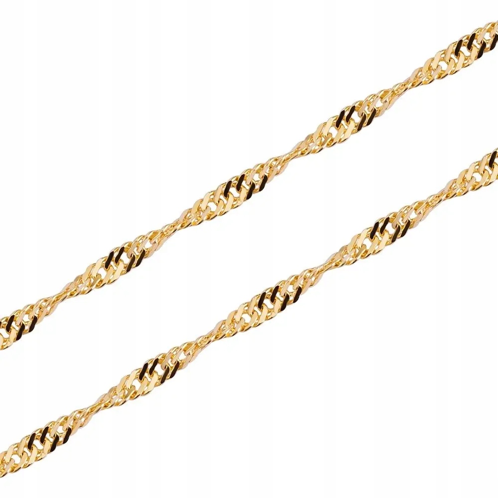 ŁAŃCUSZEK ZŁOTY PEŁNY KRĘCONY SINGAPUR 55CM 585