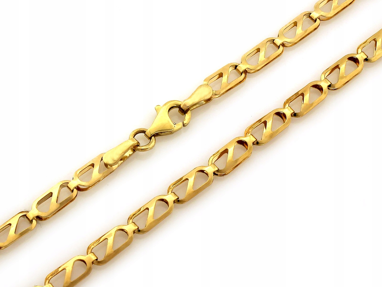 Zlatý řetízek 585 z oválných skládacích článků 4.96 s elegantním vzorem 45 cm