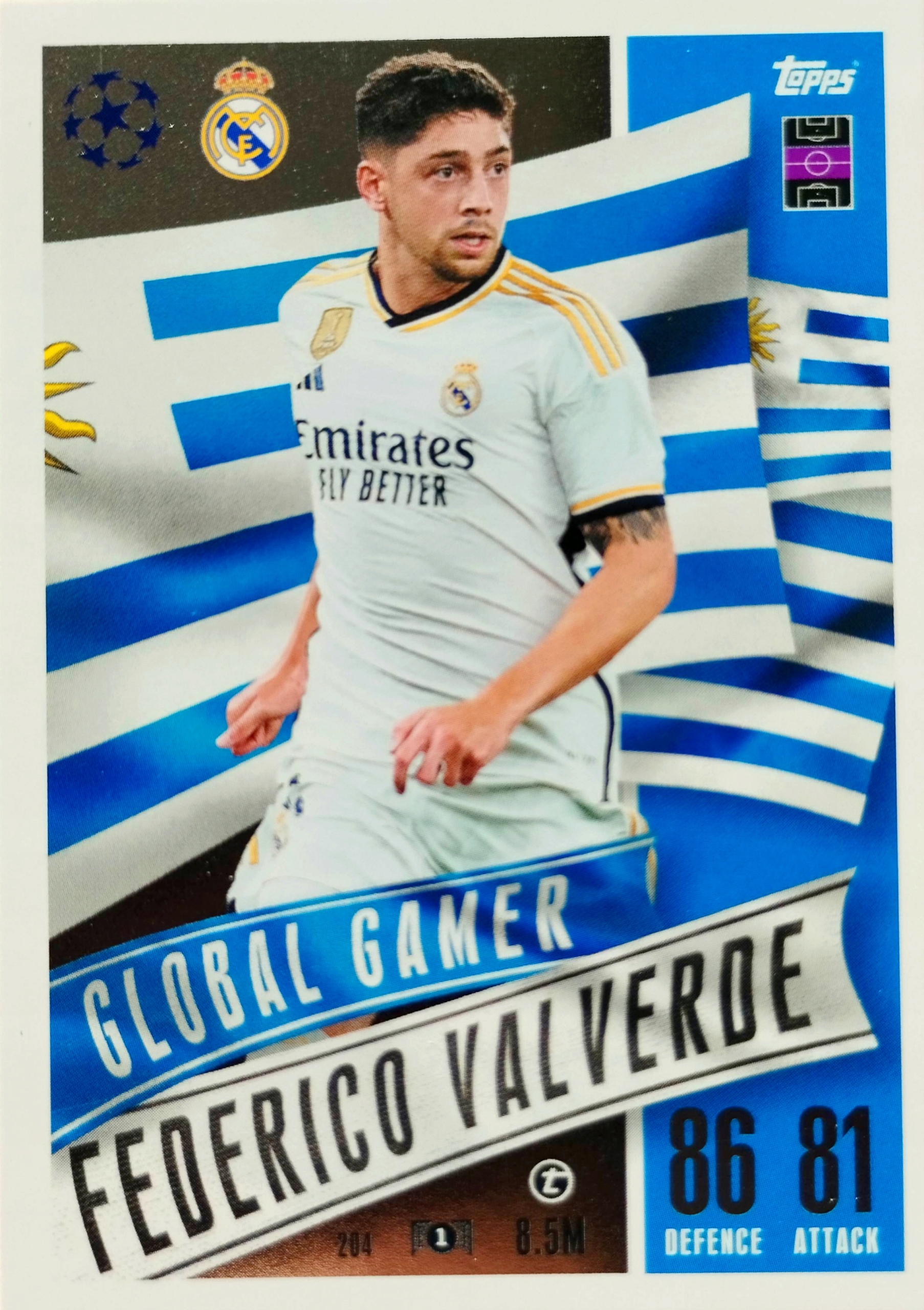 Topps Match Attax Extra 2023/2024 Global Gamer 204 Federico Valverde Real