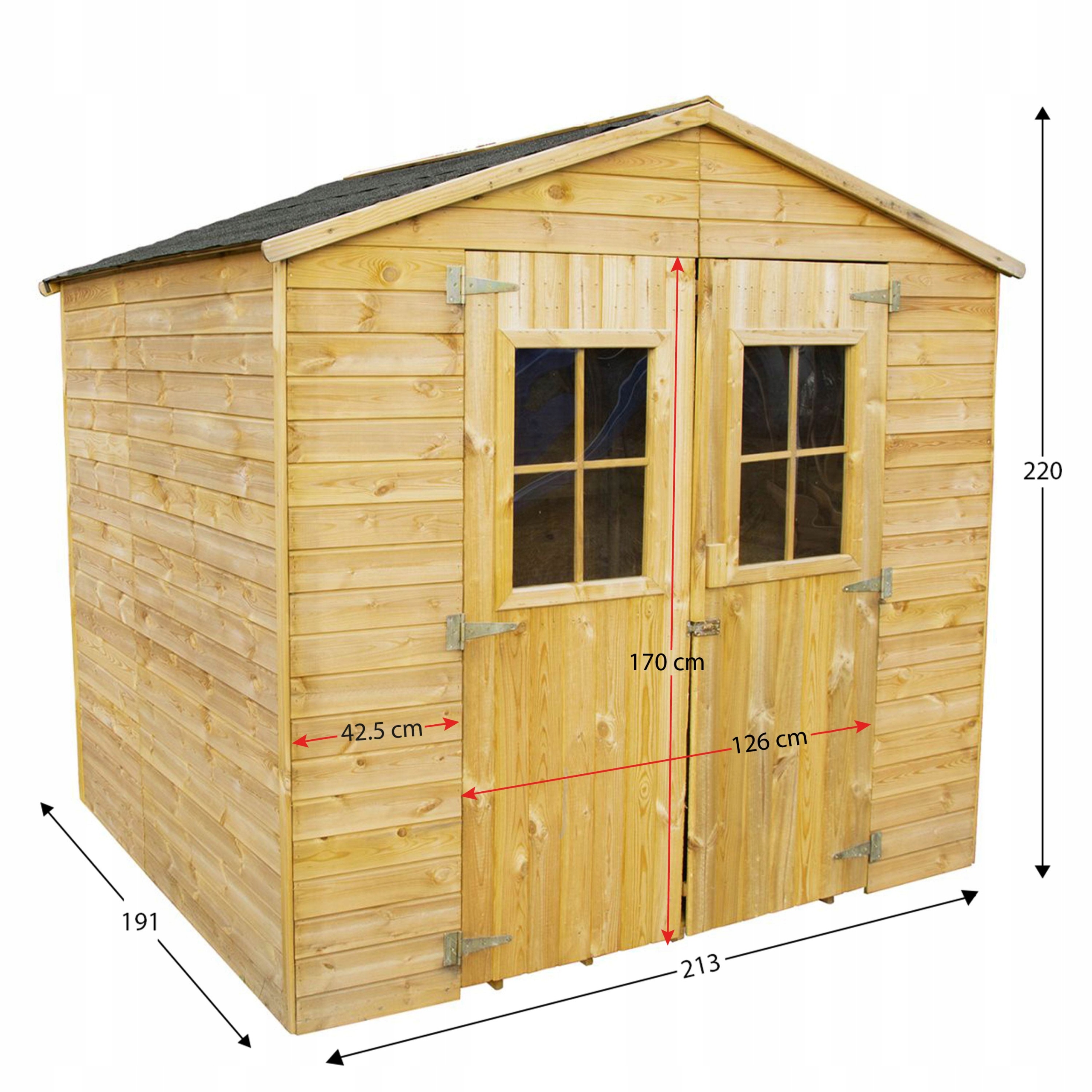 Domek narzędziowy dwudrzwiowy 223x191x210 cm EAN (GTIN) 5904506707706