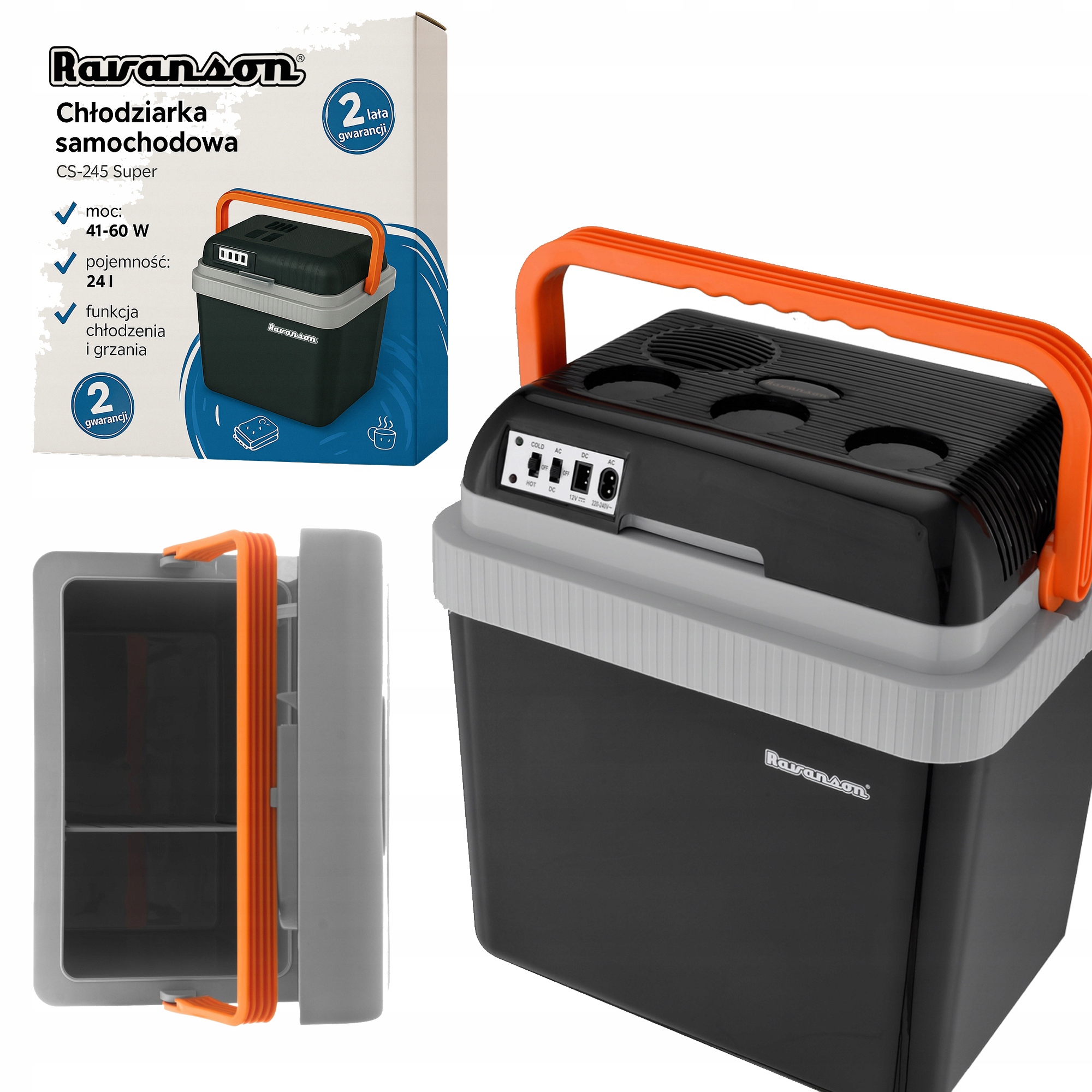 Lodówka Chłodziarka Samochodowa Turystyczna 2W1 Grzanie 24L 12V230V