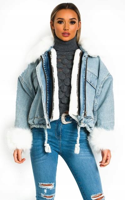 

Kurtka Jeansowa Z Futerkiem Katana Futerko Miś M/L