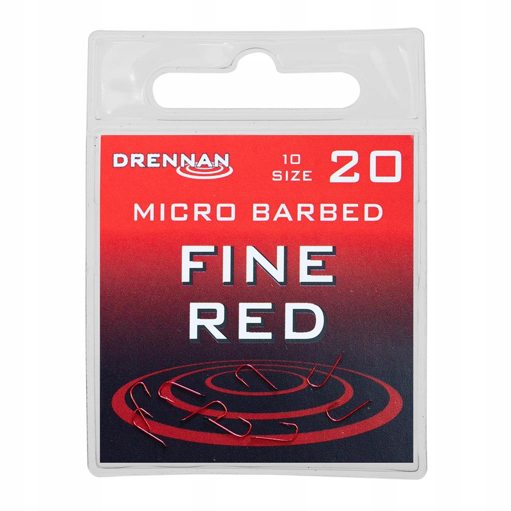 Drennan Haczyki Czerwone Fine Red Rozmiar 20 10 sztuk