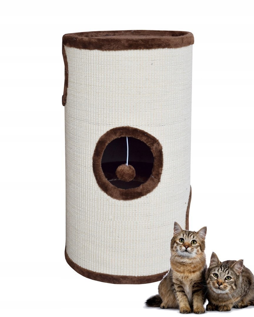 Drapak pro kočky Tuba se sisalem 70 cm béžová hnědá škrabací věž