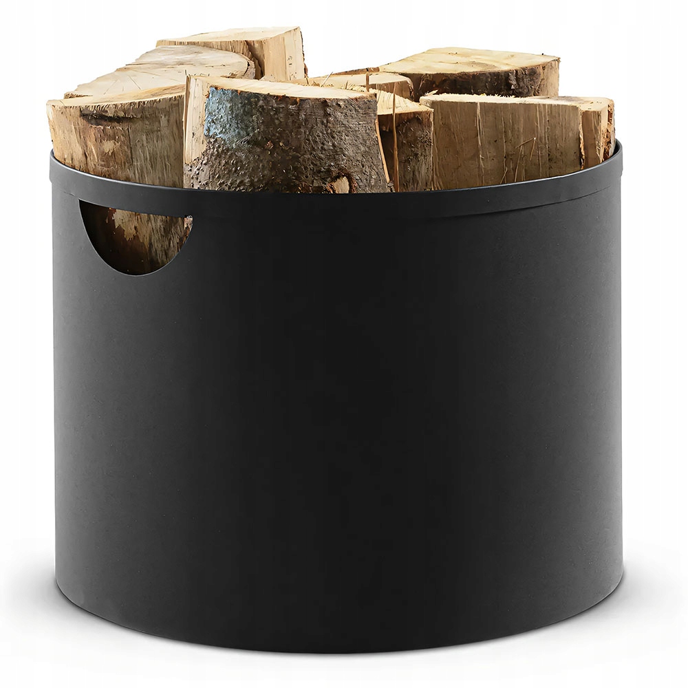 Koš na dřevo krbový mobilní stojan Aero 2 černý 400 mm