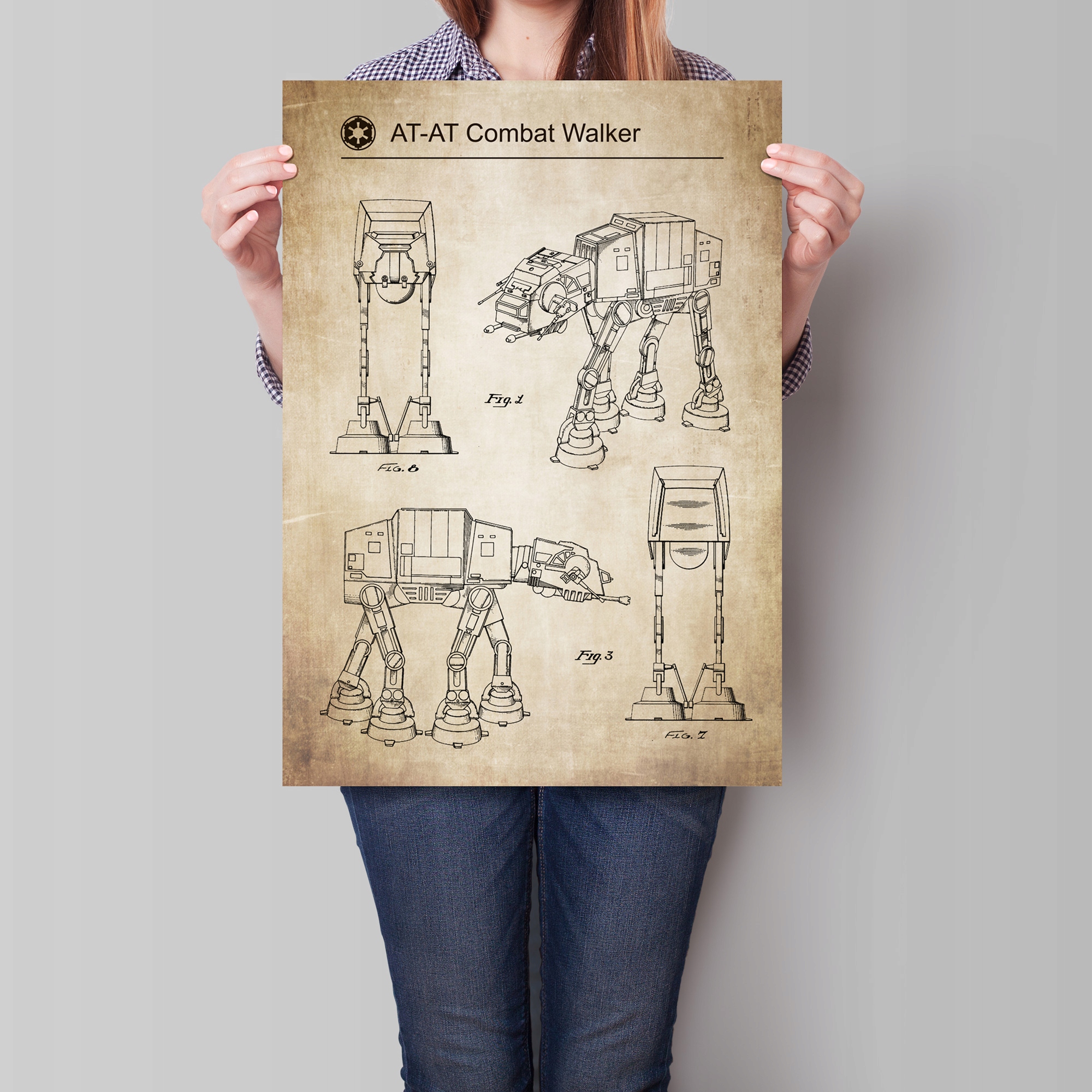 Plakat Star Wars AT-AT Walker Schemat Patent Szerokość produktu 42 cm