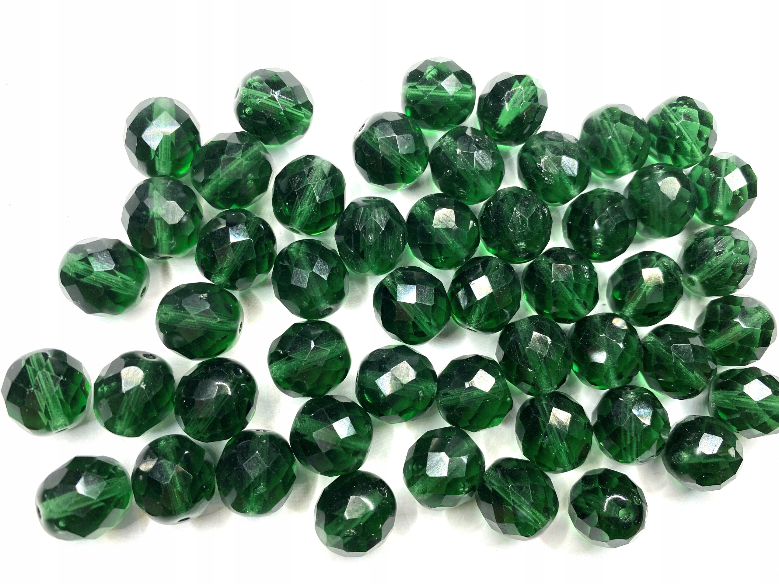 Koraliki Szklane Szmaragdowe 12 mm 30szt. 246