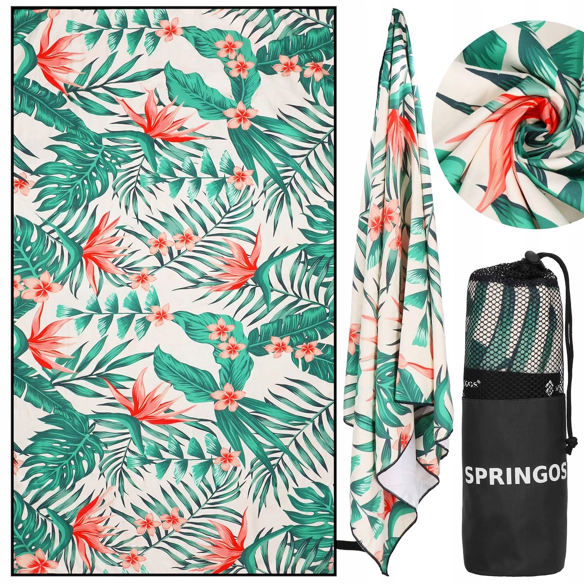 RĘCZNIK KĄPIELOWY SZYBKOSCHNĄCY PLAŻOWY Z MIKROFIBRY 90x180cm SPORTOWY DUŻY Gramatura ręcznika inna