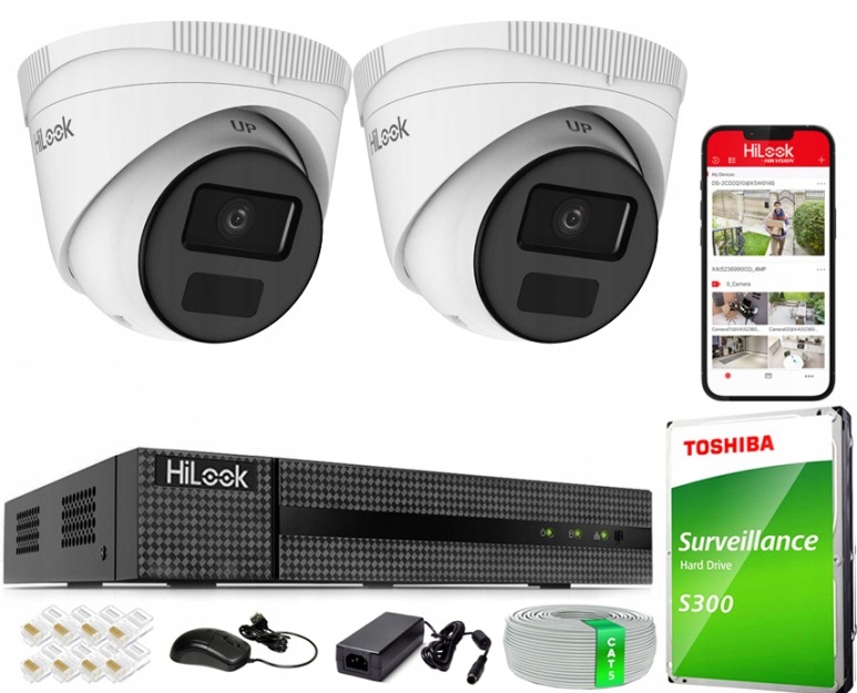 Monitorovacia sada dom Ip kamera 2x IPC-T241H-C NVR-4CH-4MP/4P 4MPx Ir 20 m