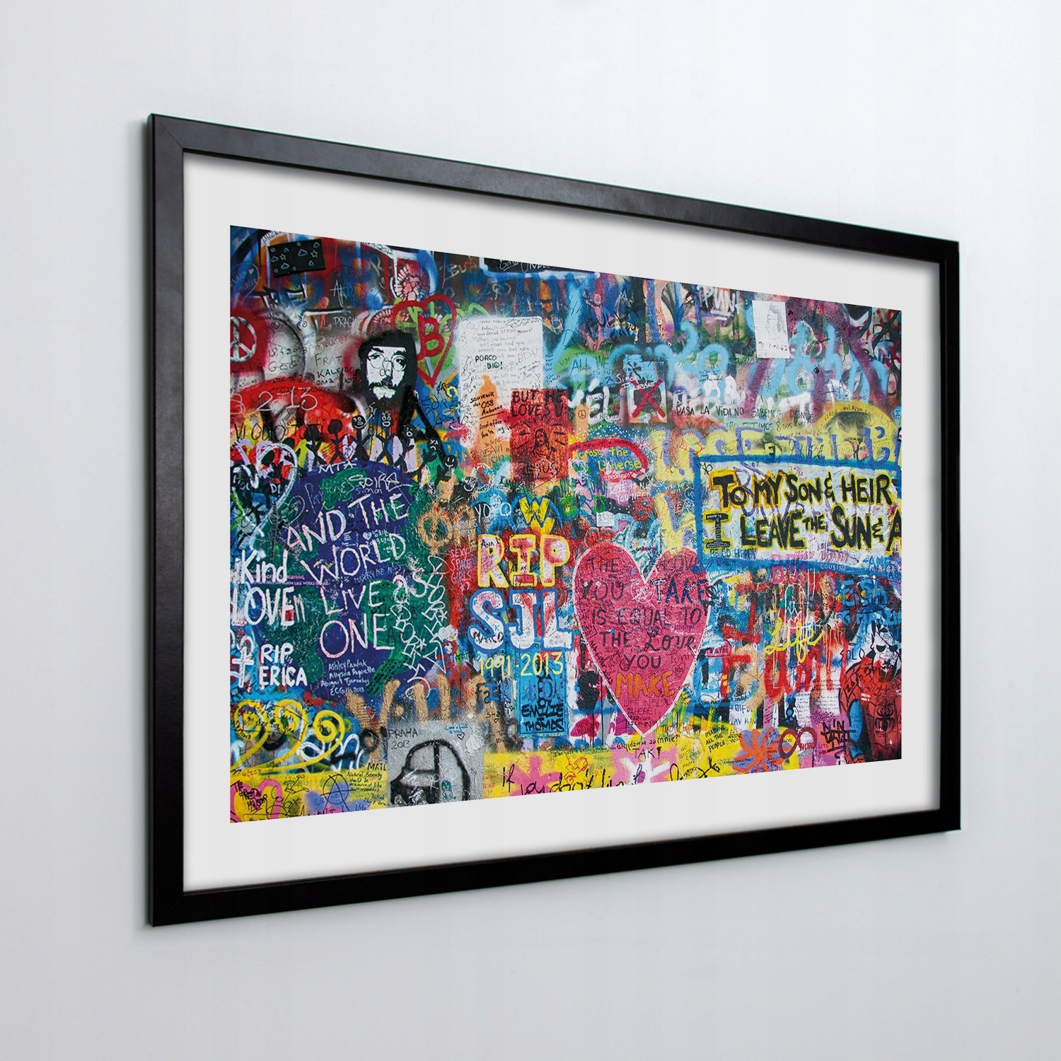 Obraz v rámu na zeď Stěna graffiti 100x70 cm