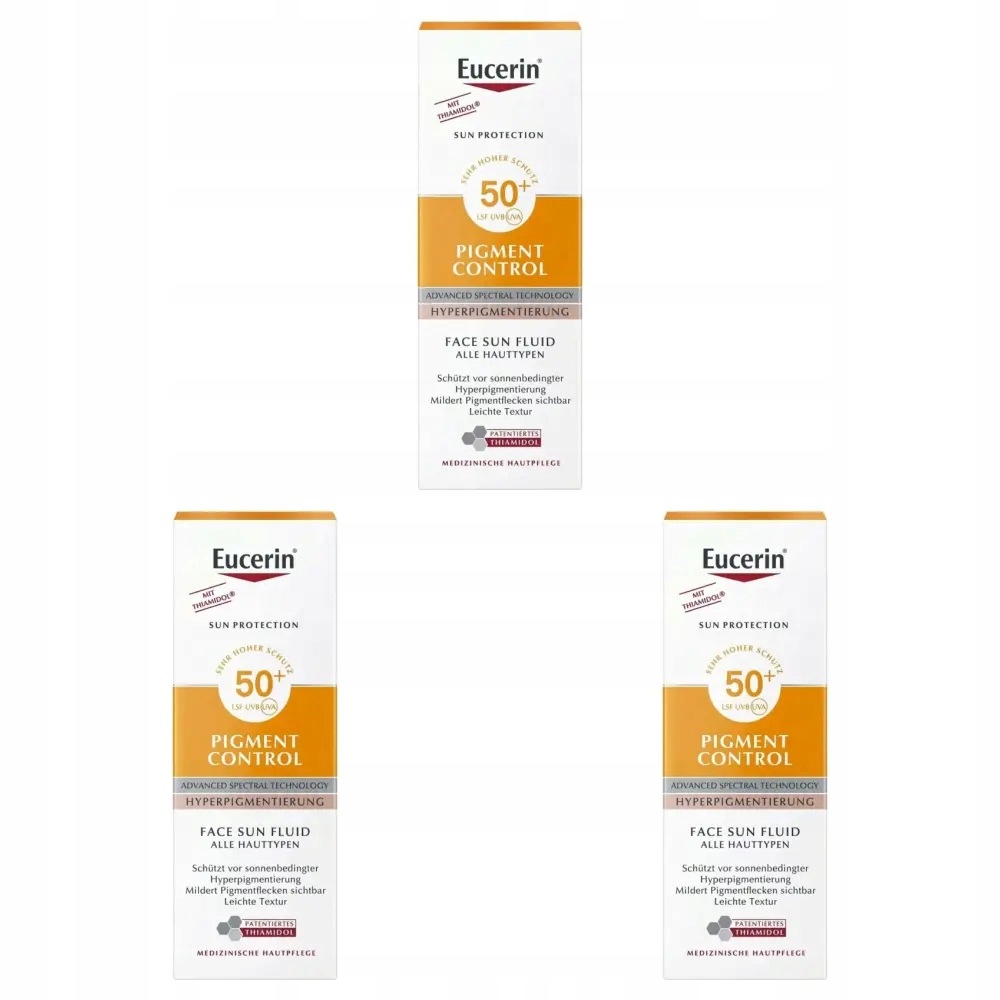 3x Eucerin Sun Pigment Control Fluid Spf 50+, 50ml