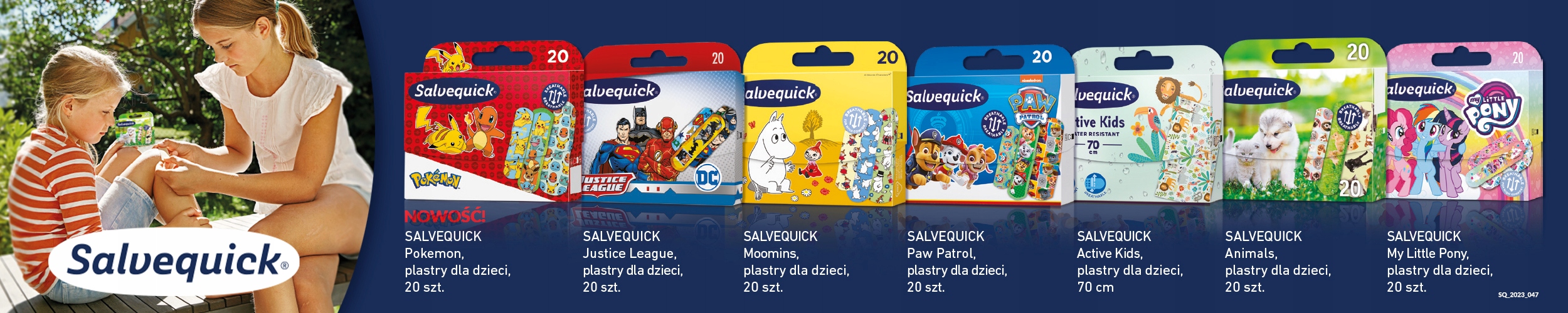 2x SALVEQUICK plastry PSI PATROL dla dzieci WODOODPORNE oddychające 20 szt. Rodzaj zestaw plastrów